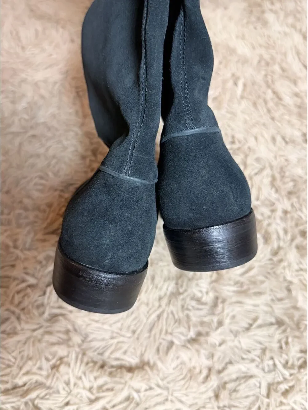 UGG Daley Tall Equestrian Riding Boots Black Suede Knee High Women’s 7.5 NWOB